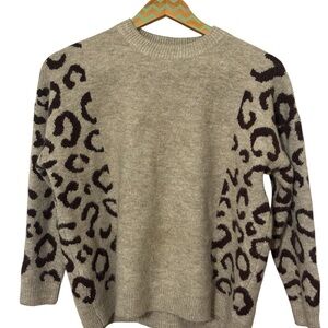 Alice Blue Beige and Black Leopard Sweater